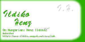 ildiko henz business card